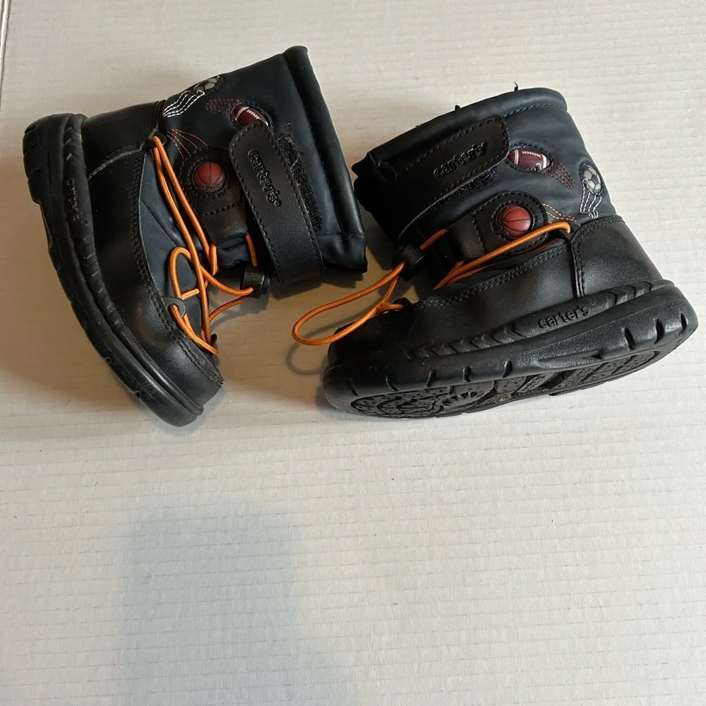 Carter's Kids Boots in Black with Orange Laces